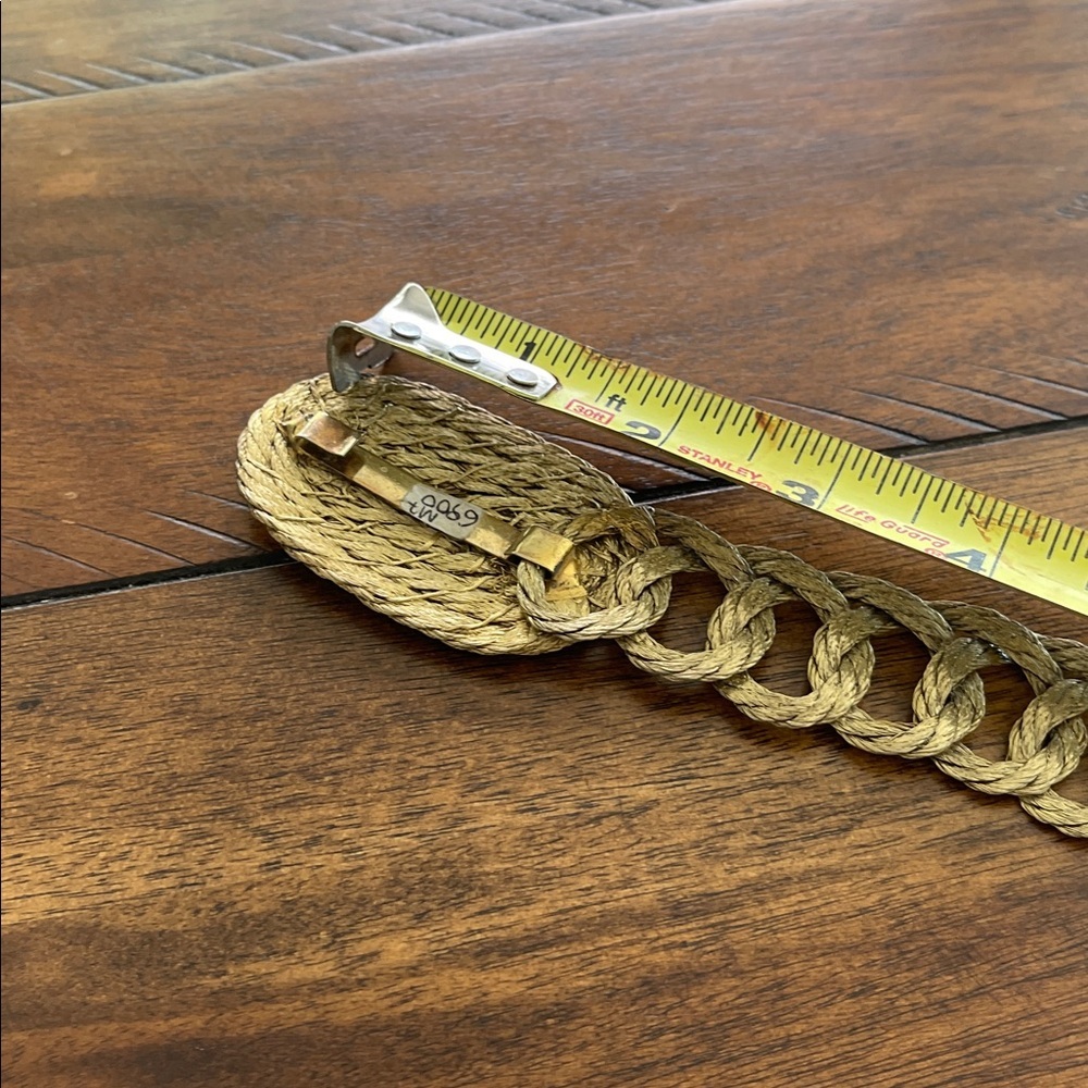 Vintage 50s 60s Braided Wire Metal Rope Chain Link gold tone metallic Belt 34 L - Picture 10 of 17